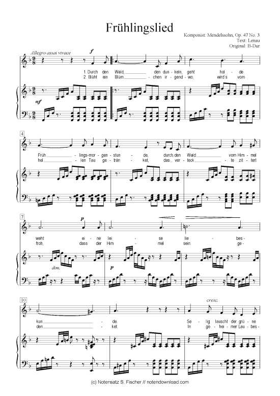 Product picture to: Frühlingslied  Mendelssohn
