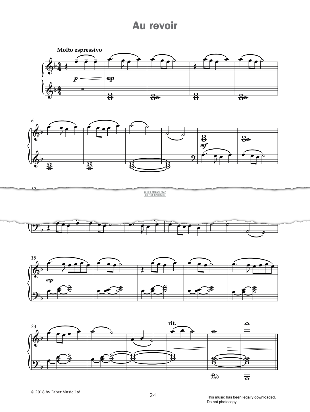 Produktgalerie: Seite 1 von 1 Au Revoir (from 'Improve Your Sight-Reading! A Piece a Week Piano Grade 4'), Paul Harris, Klavier