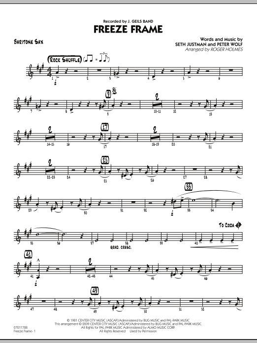 Produktgalerie: Seite 1 von 1 Freeze Frame - Baritone Sax, J. Geils Band
