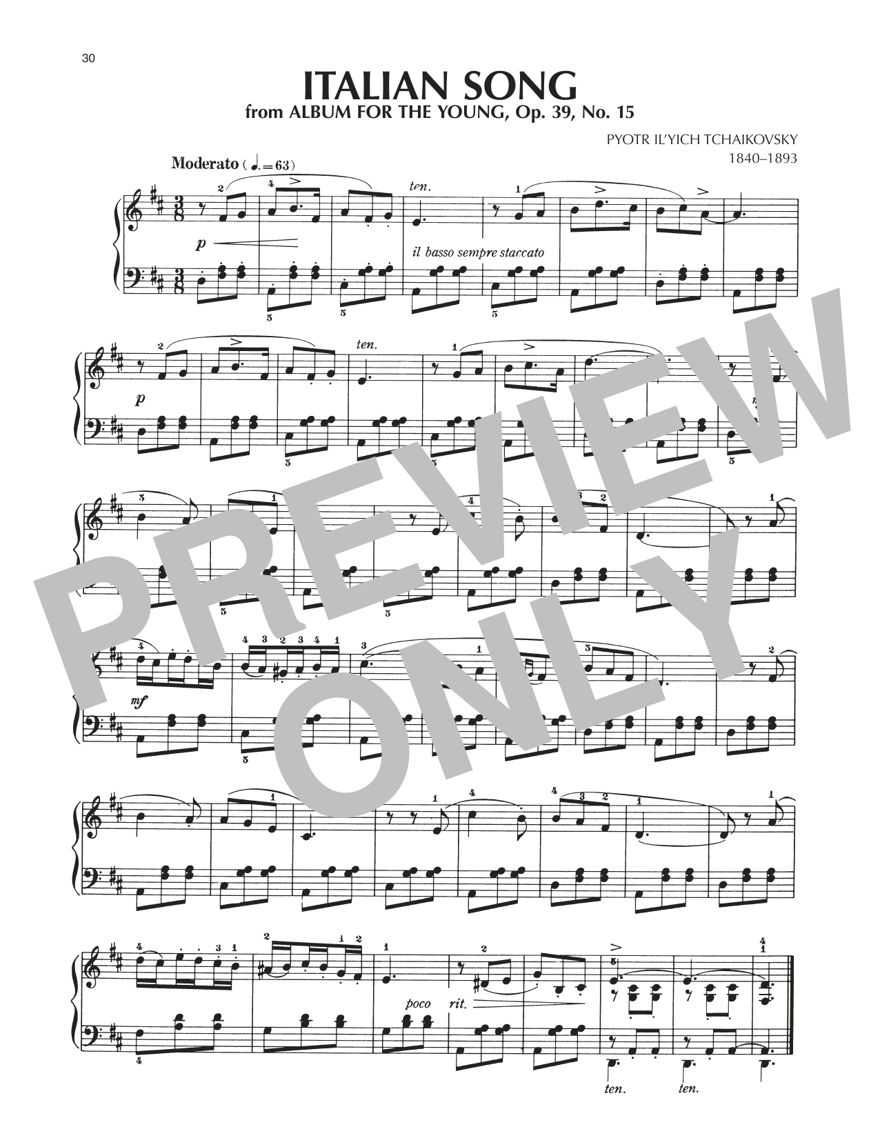 Product gallery: Page 1 of 1 Italian Song, Op. 39, No. 15, Pyotr Il'yich Tchaikovsky