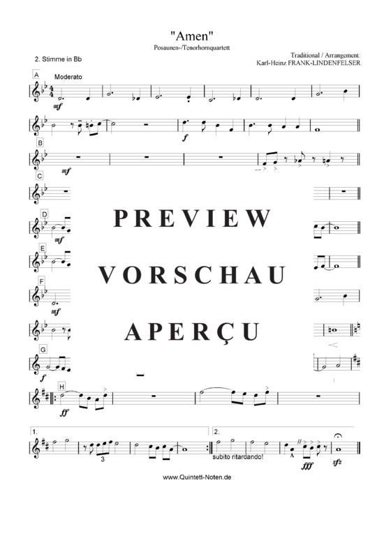 Produktgalerie: Seite 8 von 14 Amen , , (Blechbläser Quartett für Tenorhorn, Bariton, Euphonium, Posaune)