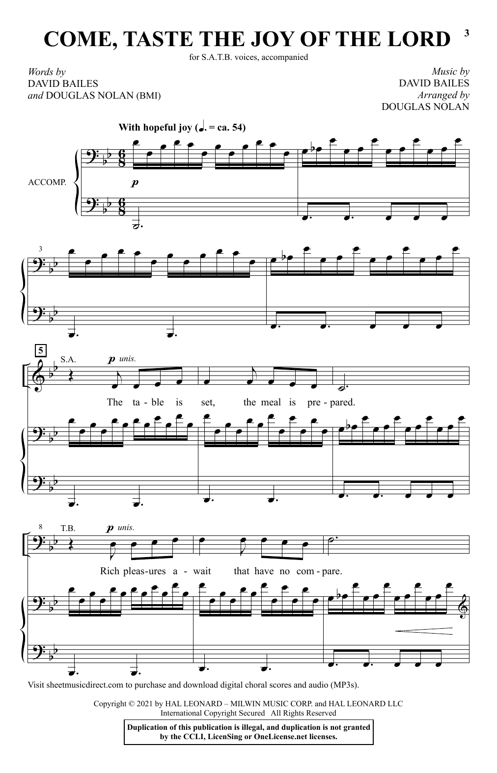 Product picture to: Come, Taste The Joy Of The Lord (arr. Douglas Nolan)