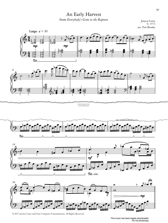 Produktgalerie: Seite 1 von 1 An Early Harvest (from Everybody’s Gone to the Rapture), Jessica Curry, Klavier