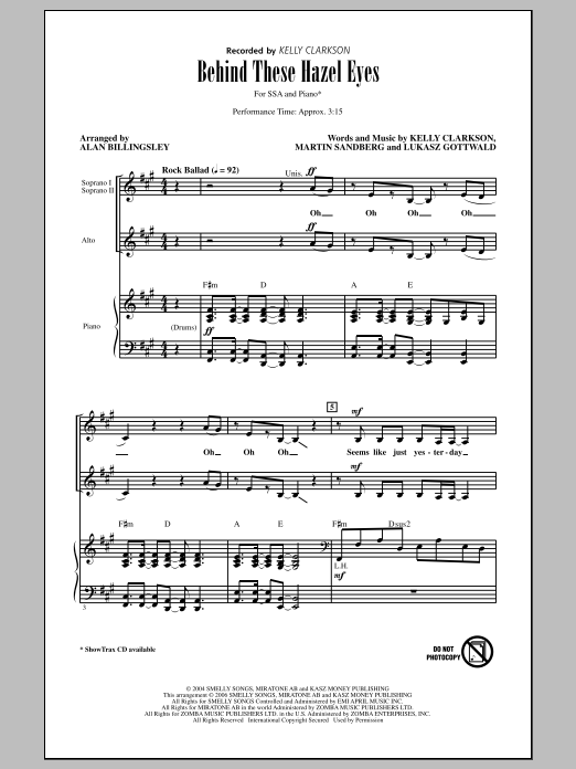 Produktgalerie: Seite 1 von 1 Behind These Hazel Eyes, Alan Billingsley, Chor