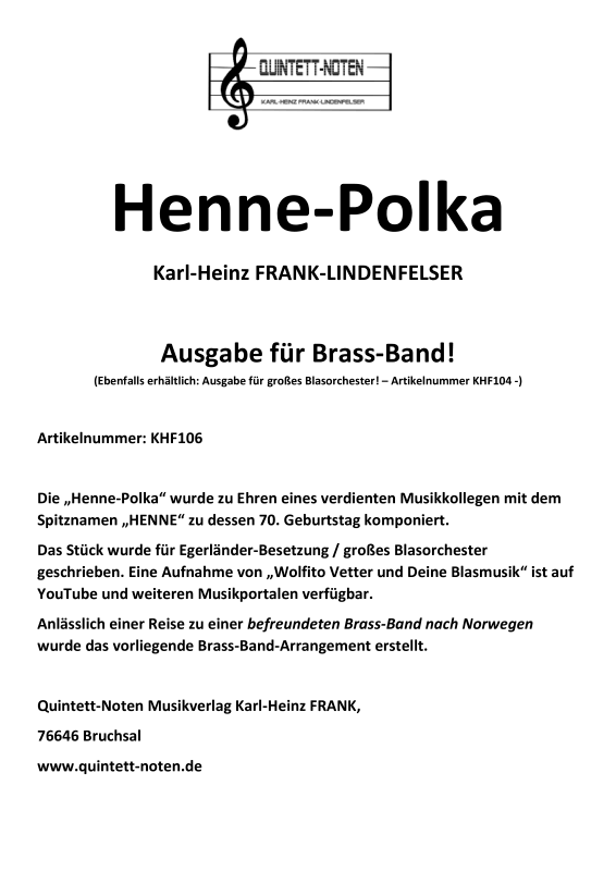 cover: Henne-Polka, , Brass Band