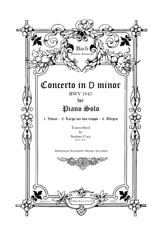 cover: Piano Concerto in D-Moll BWV 1043, , Klavier Solo