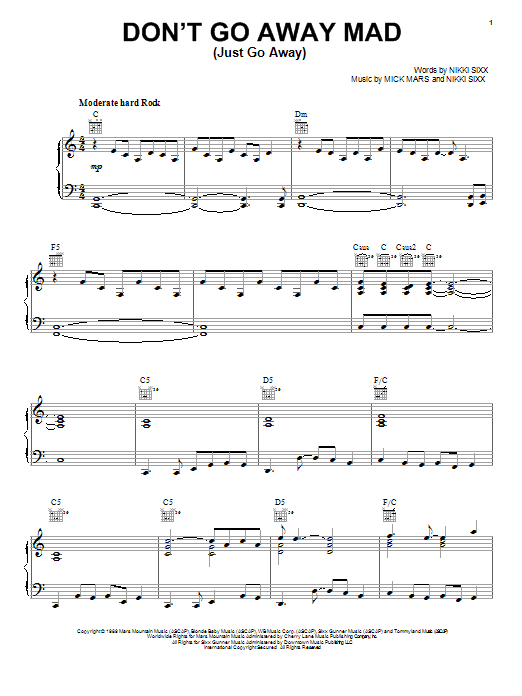 Produktbild zu: Don't Go Away Mad (Just Go Away)