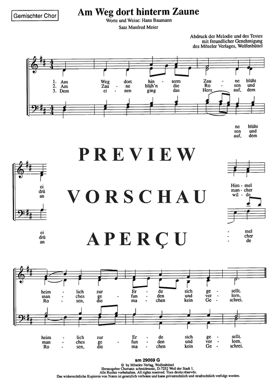 Product picture to: Am Weg dort hinterm Zaune  Hans Baumann