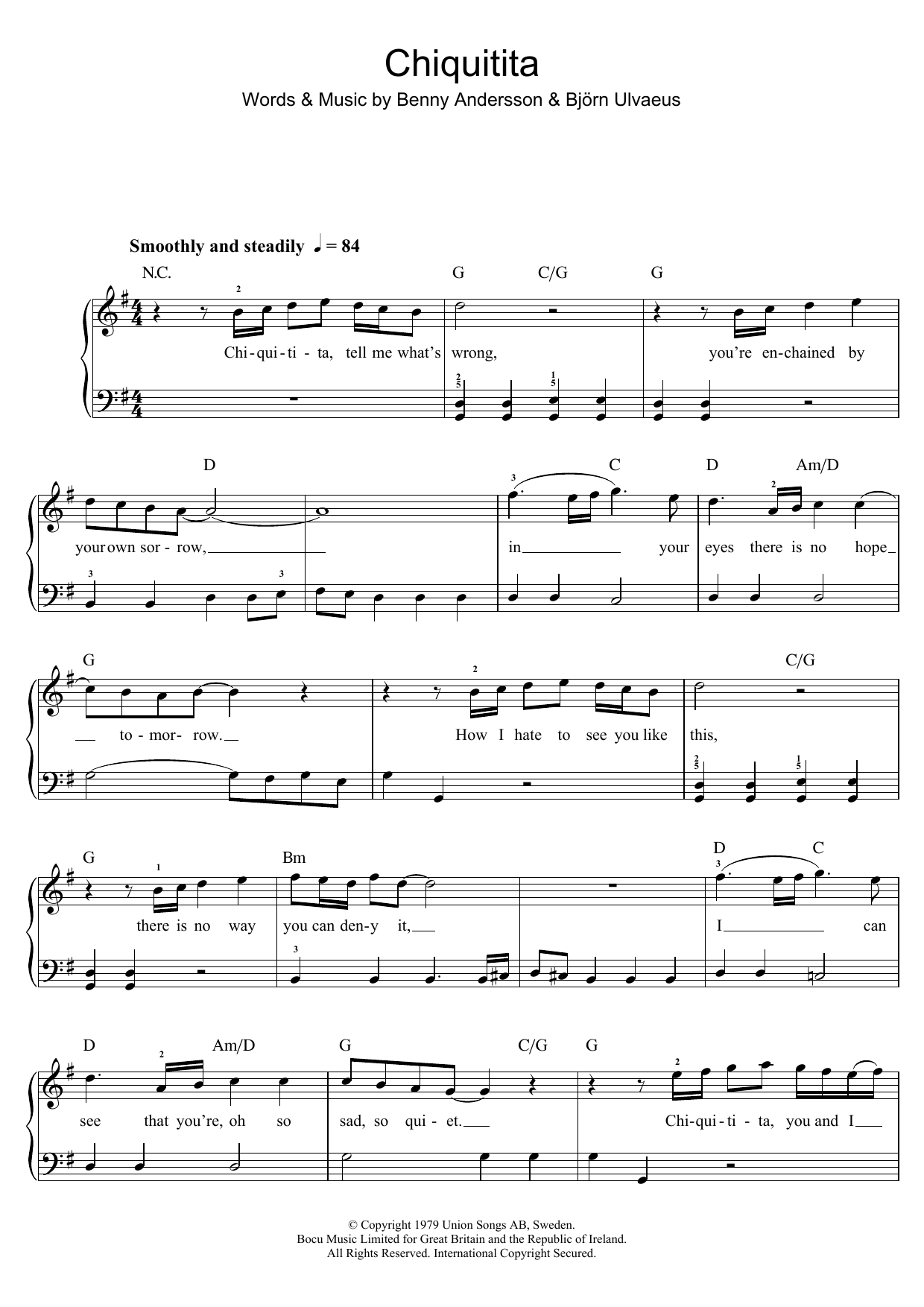 Produktgalerie: Seite 1 von 1 Chiquitita, ABBA, Klavier