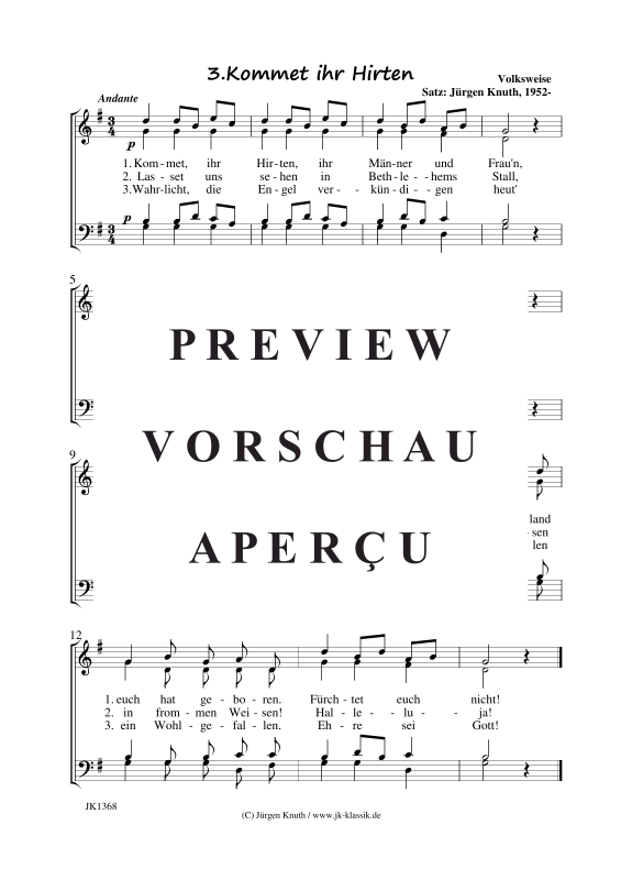 Product gallery: Page 4 of 7 Kommet ihr Hirten  (6 Varianten) , ,  (mixed choir)