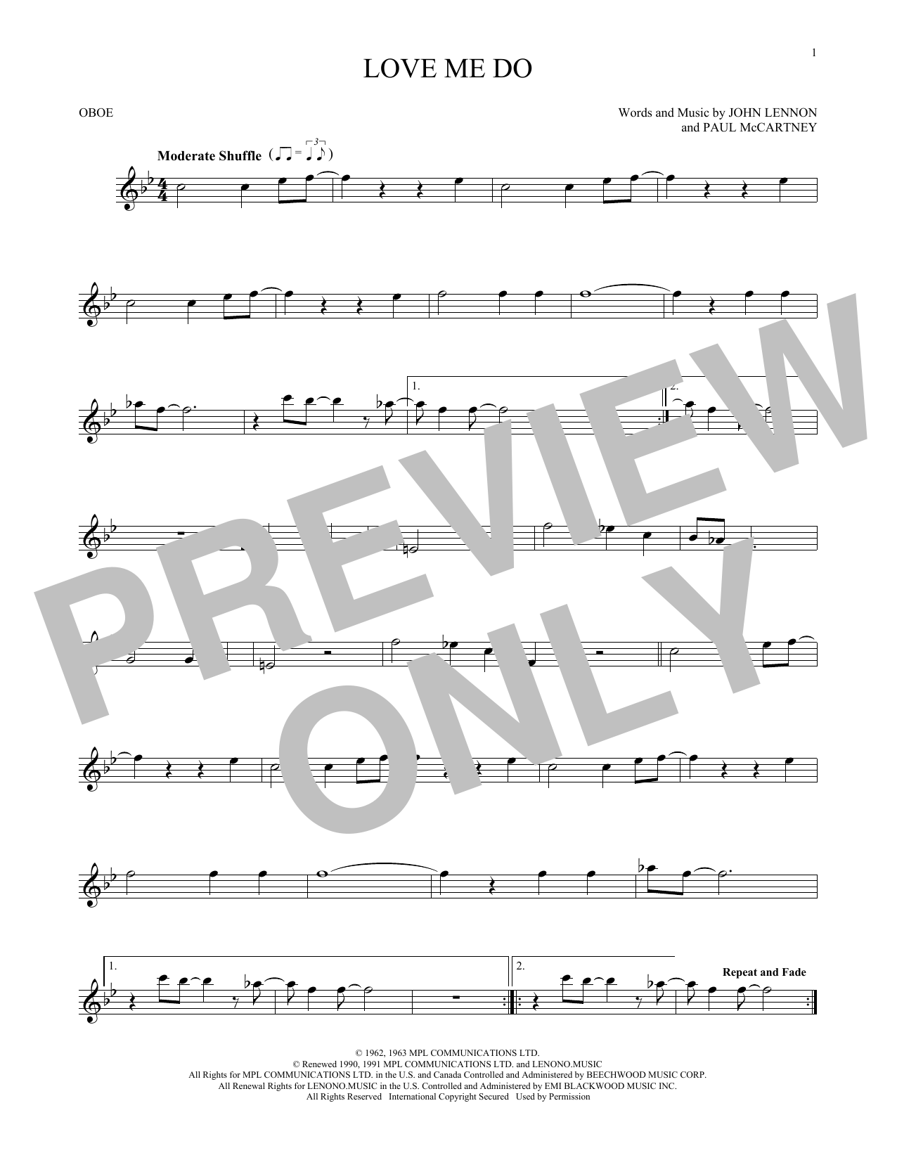 Produktgalerie: Seite 1 von 1 Love Me Do, The Beatles, Oboe