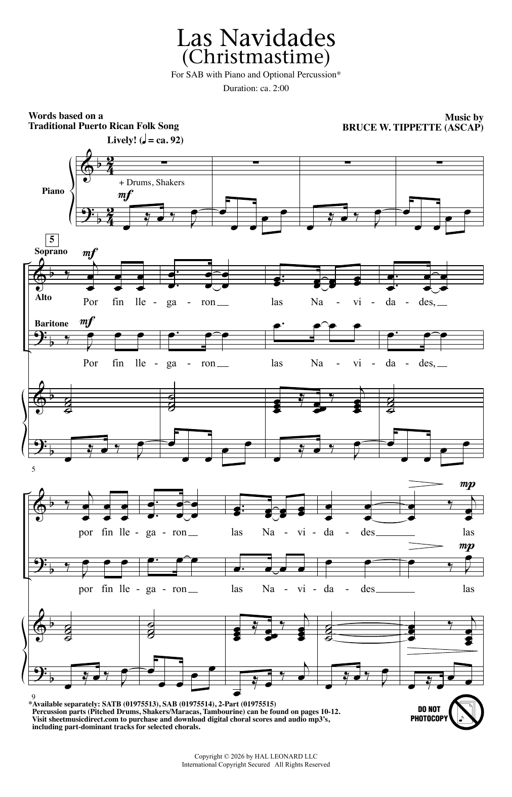 Produktgalerie: Seite 1 von 1 Las Navidades (Christmastime), Bruce W. Tippette, Chor