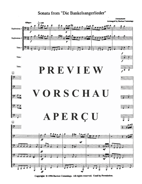 Produktgalerie: Seite 2 von 11 Sonata from "Die Bänkelsängerlieder", , Tuba Quintett EETTT