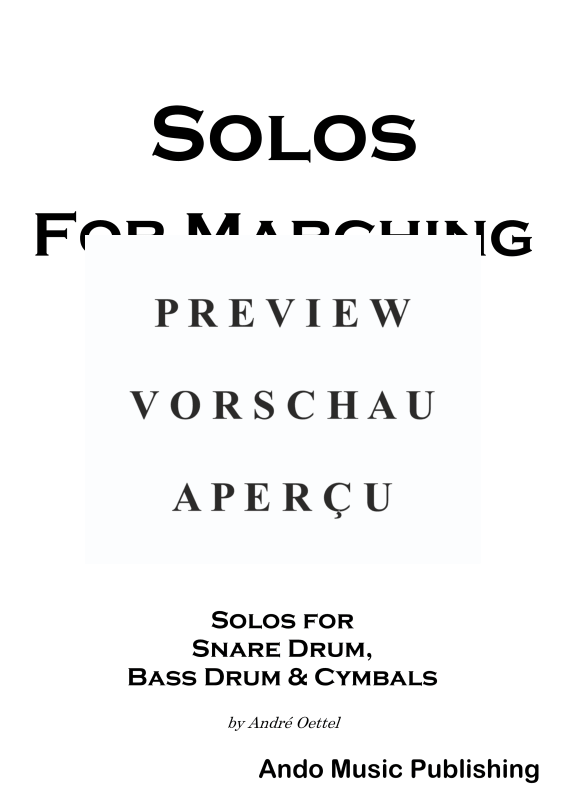 gallery: Solos for Marching Drums - Volume 1, , 50 Solo Pieces for Marching bands: Snare Drum, Bass Drum and Cymbals