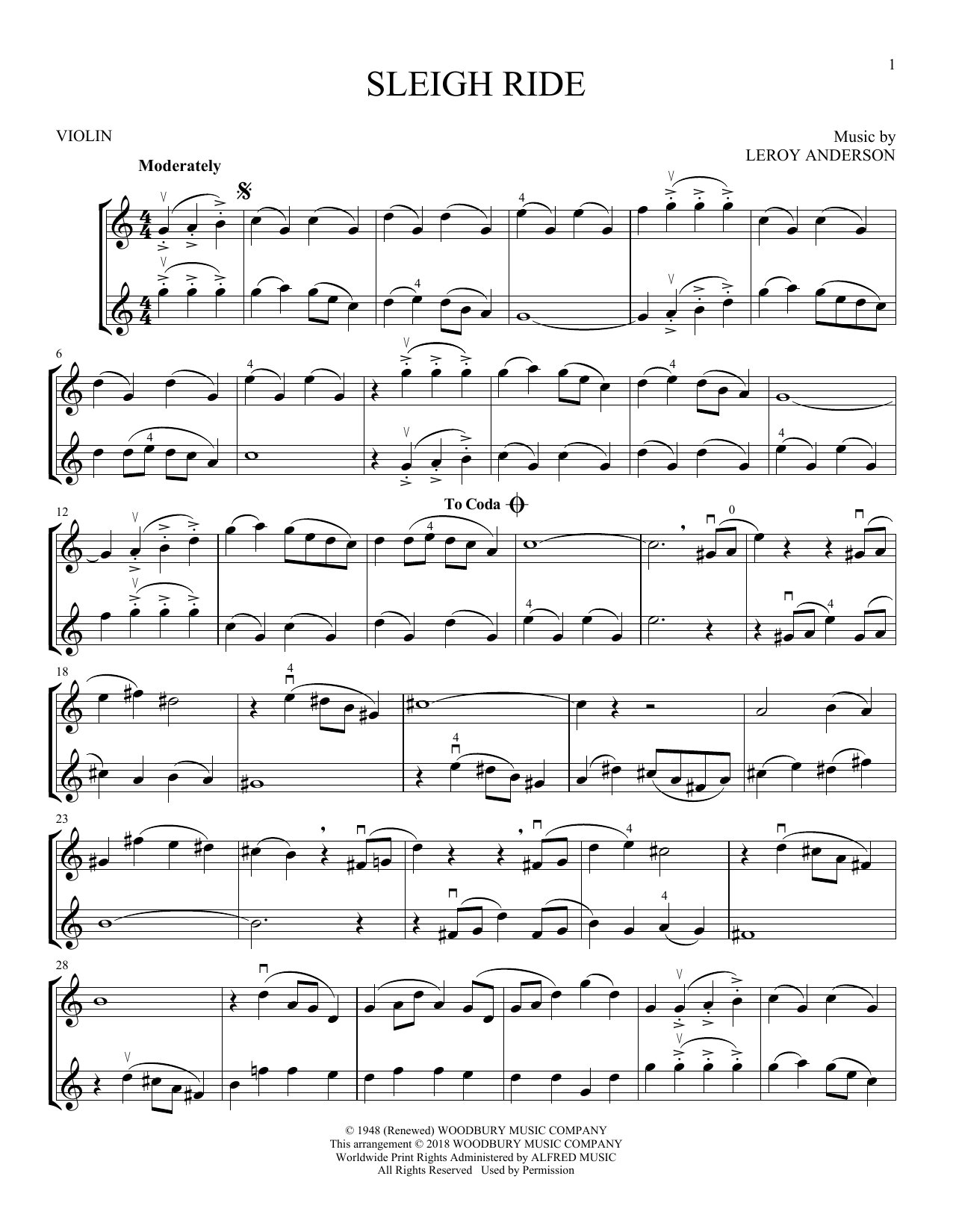 Product gallery: Page 1 of 1 Sleigh Ride, Leroy Anderson