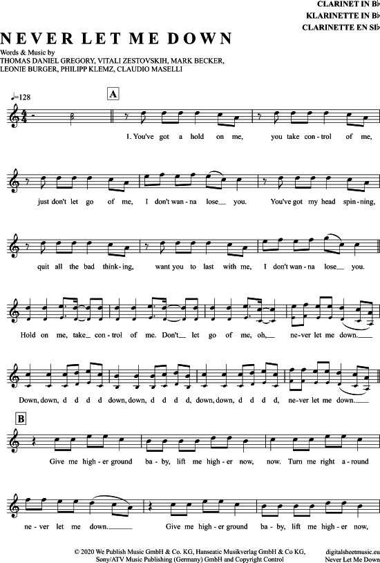 Product picture to: Never Let Me Down Vize Und Tom Gregory