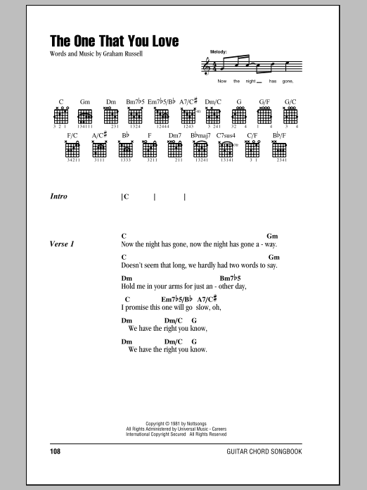 Produktgalerie: Seite 1 von 1 The One That You Love, Air Supply, Gitarre