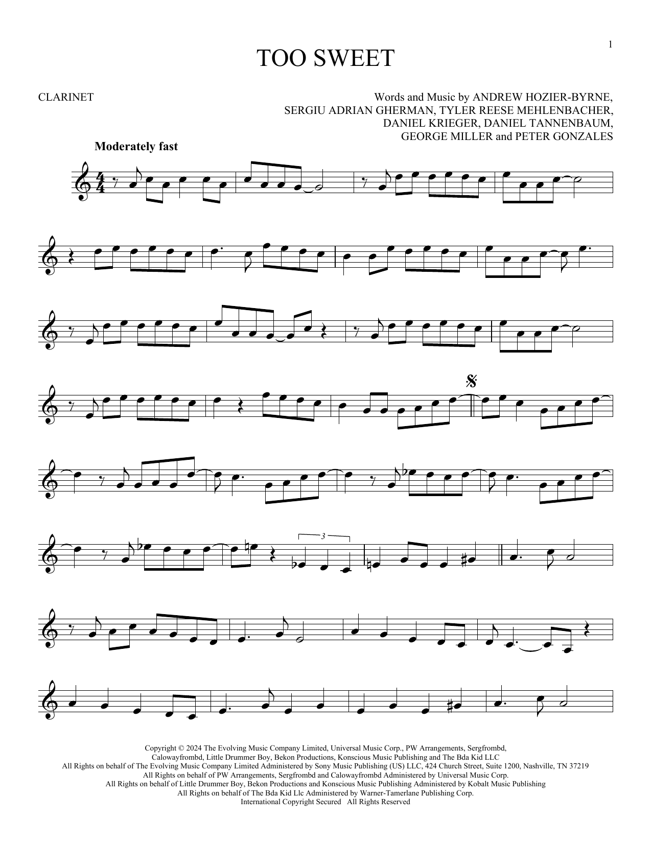 Product gallery: Page 1 of 1 Too Sweet, Hozier