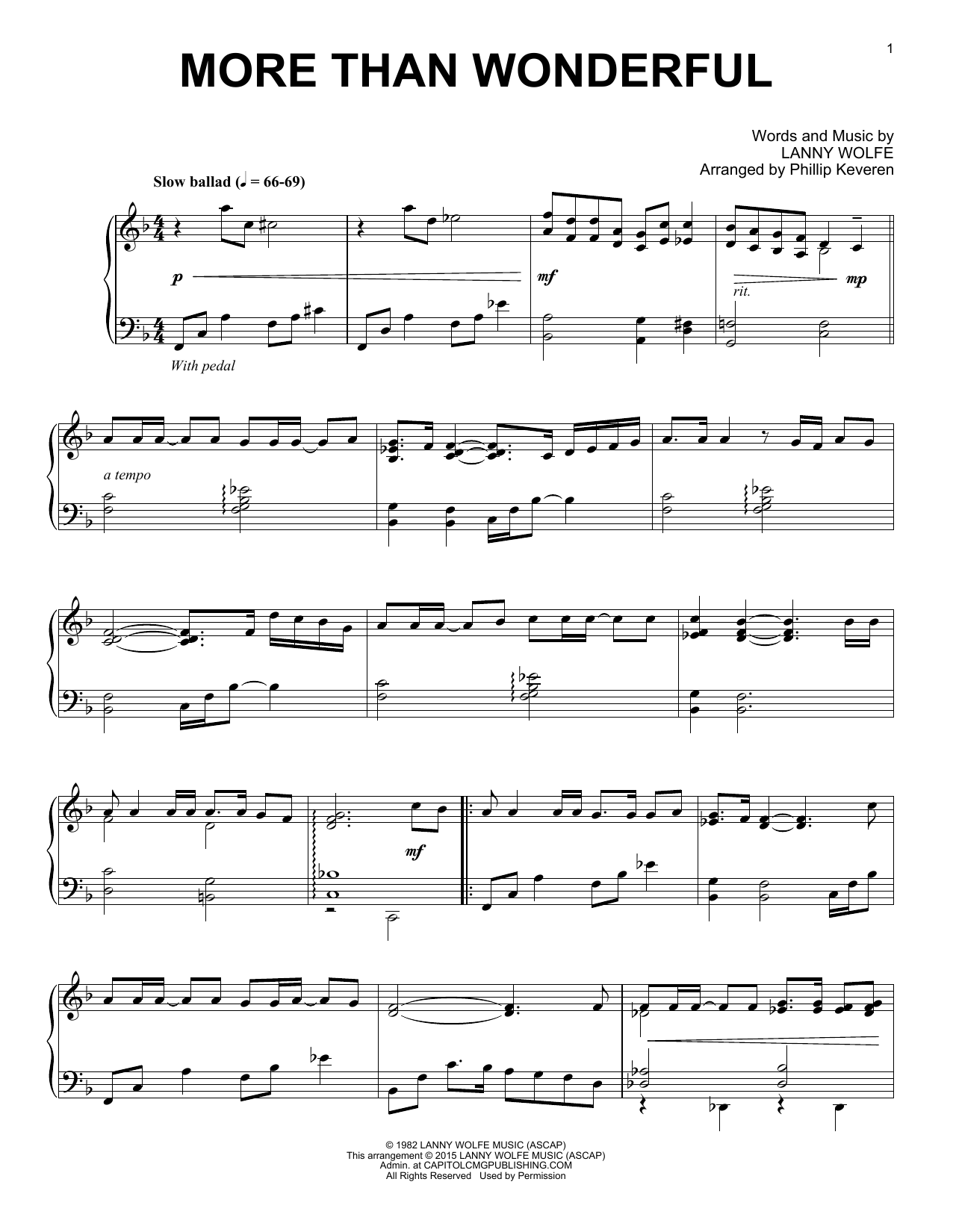 Product picture to: More Than Wonderful (arr. Phillip Keveren)