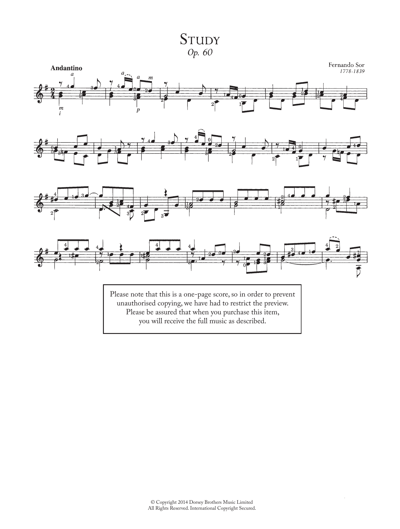 Product gallery: Page 1 of 1 Study, Op.60, No.16, Fernando Sor