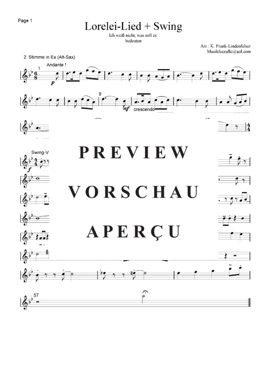 Produktgalerie: Seite 11 von 21 Lorelei-Lied + Swing , , (Blechbläser Quintett - Flexible Besetzung + Schlagzeug)