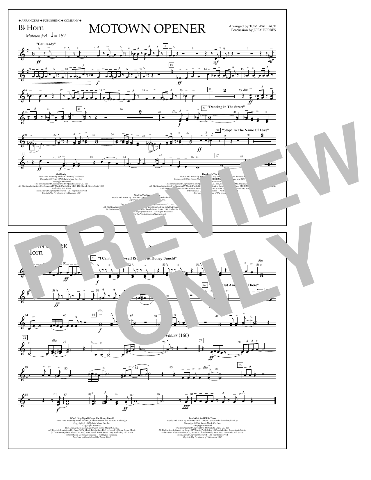 Product picture to: Motown Theme Show Opener (arr. Tom Wallace) - Bb Horn