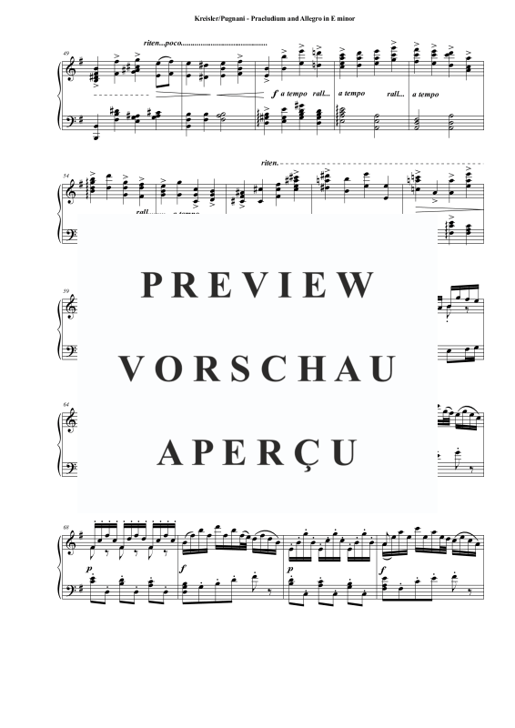 Product gallery: Page 4 of 8 Praeludium and Allegro in E minor, , Solo Piano