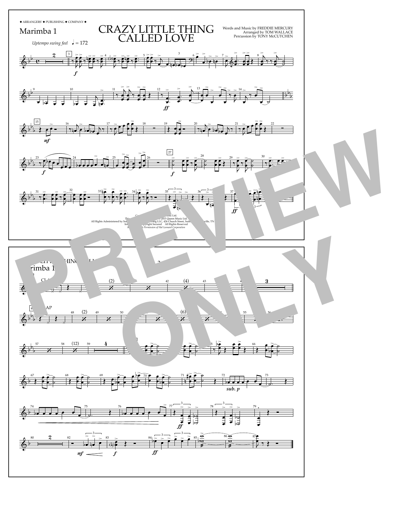 Produktbild zu: Crazy Little Thing Called Love - Marimba 1