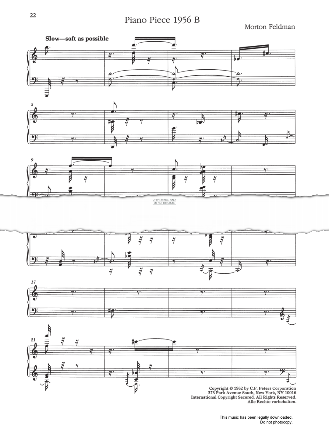 Produktbild zu: Piano Piece 1956 B