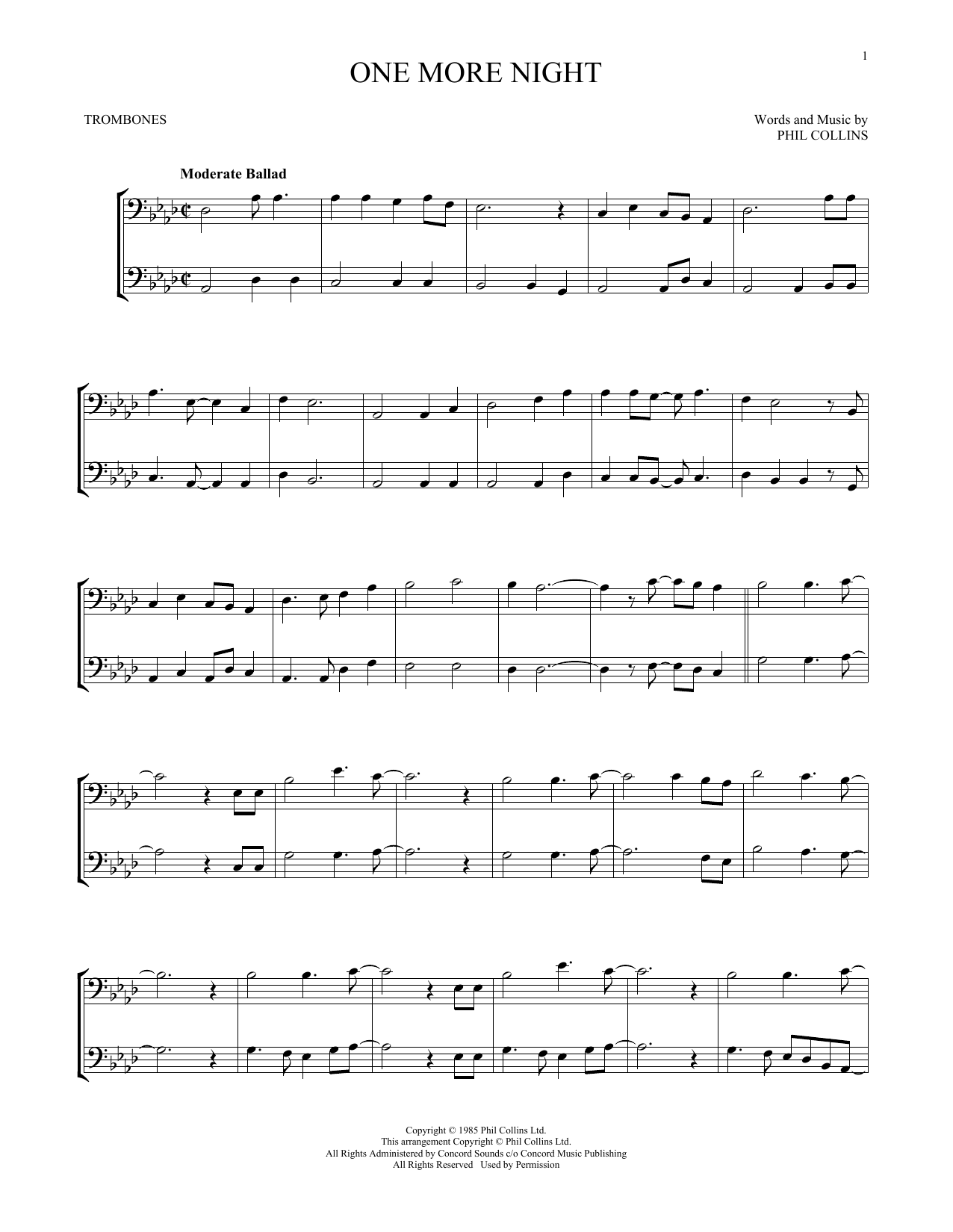 Product gallery: Page 1 of 1 One More Night, Phil Collins