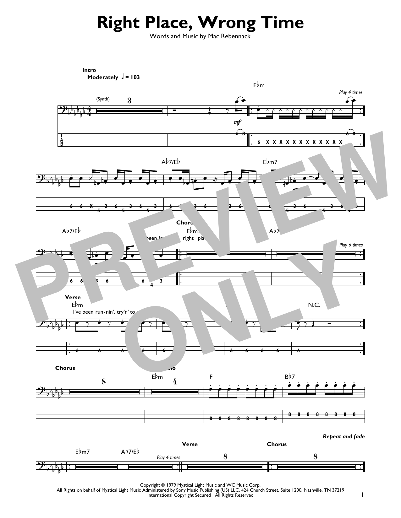 Produktgalerie: Seite 1 von 1 Right Place, Wrong Time, Dr. John, E-Bass, Gitarre