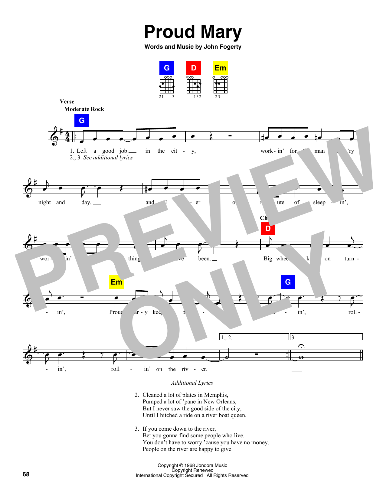 Product picture to:  Proud Mary - Creedence Clearwater Revival