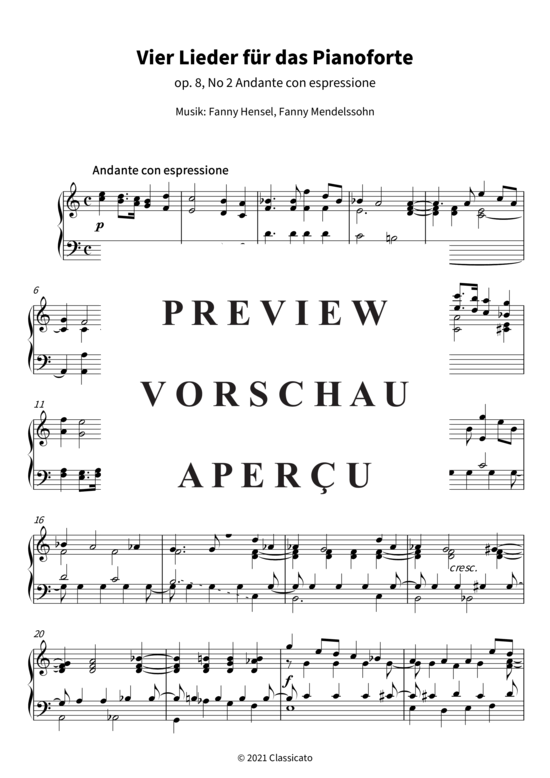 Product gallery: Page 4 of 6 Vier Lieder für das Pianoforte, op. 8 , , Piano Solo