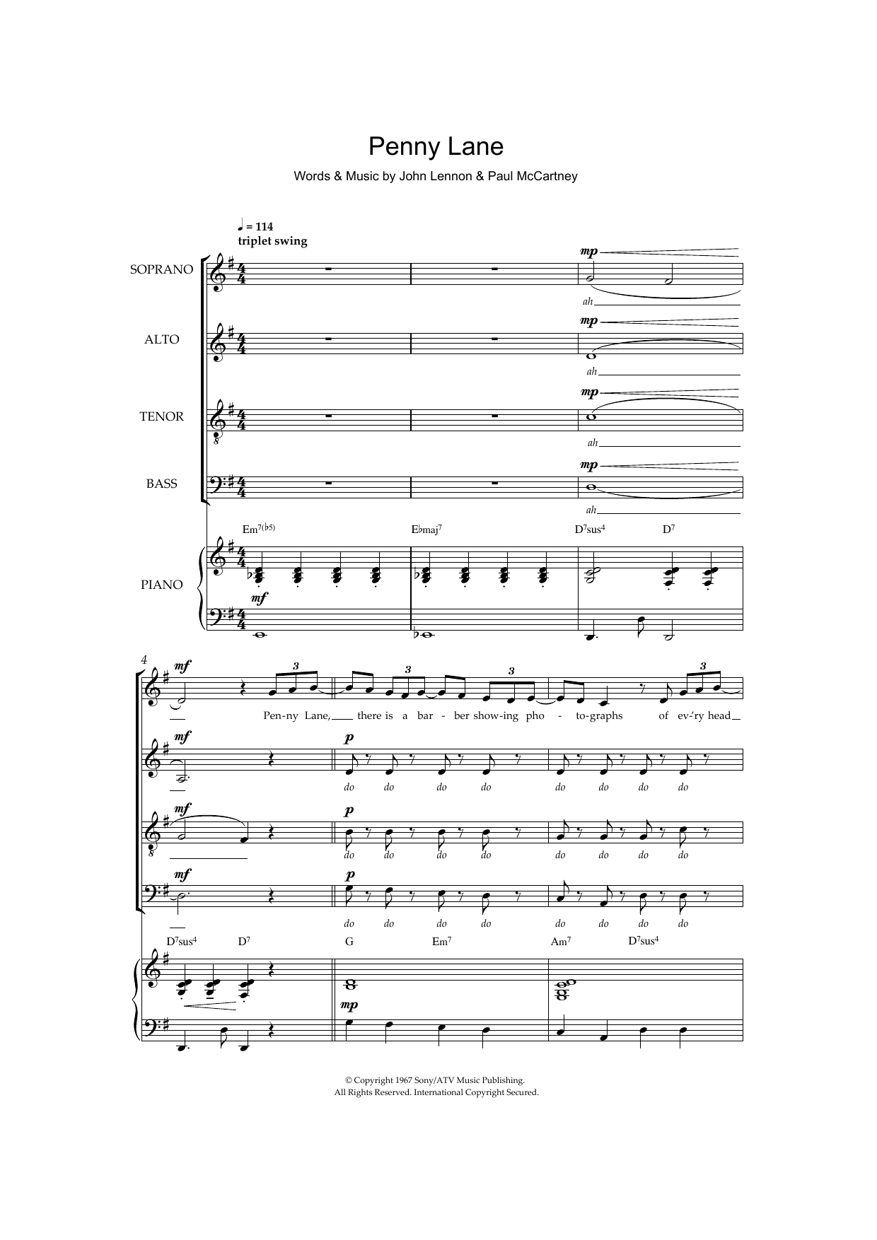 Produktgalerie: Seite 1 von 1 Penny Lane, The Beatles, Chor