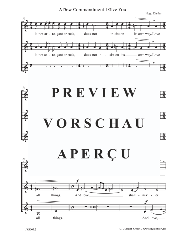 gallery: A New Commandment I Give You, , (Frauenchor SSA)