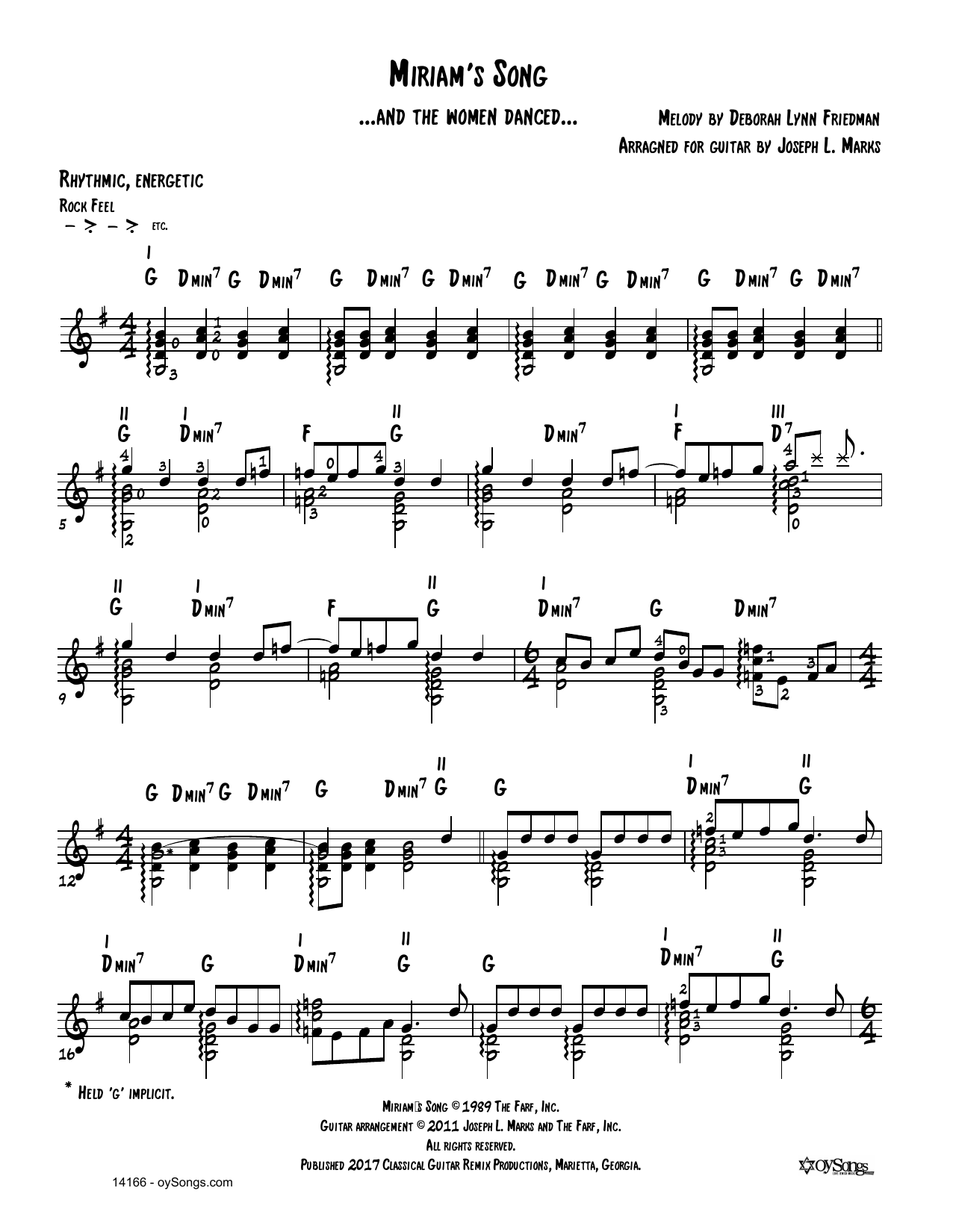 Product gallery: Page 1 of 1 Miriam's Song (arr. Joe Marks), Debbie Friedman