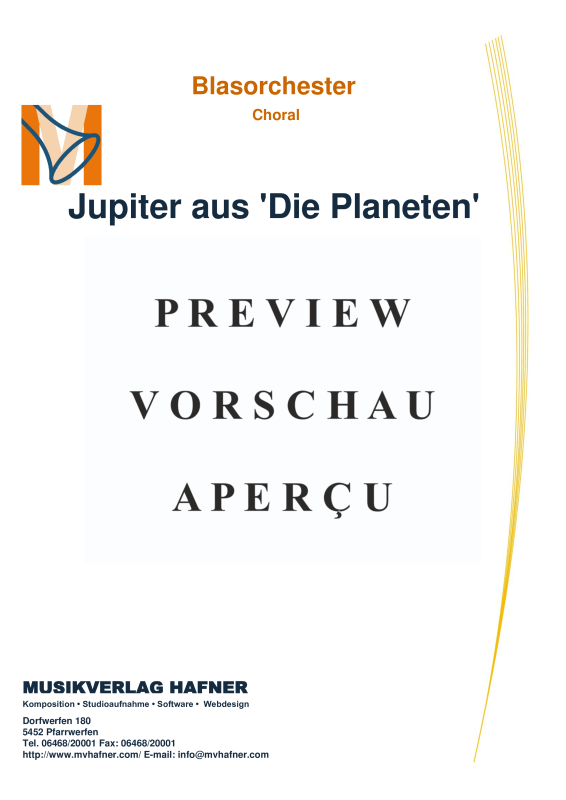 Product gallery: Page 2 of 11 Jupiter aus ´Die Planeten´, , (large wind orchestra)