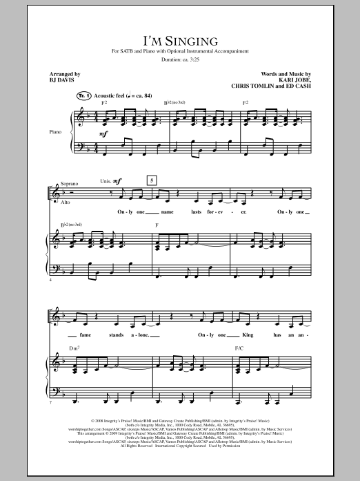 Produktgalerie: Seite 1 von 1 I'm Singing, BJ Davis, Chor
