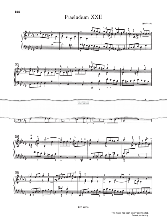 Produktbild zu: Prelude And Fugue No.22 in Bb minor, BWV 891 (from 'The Well-Tempered Klavier Book II')