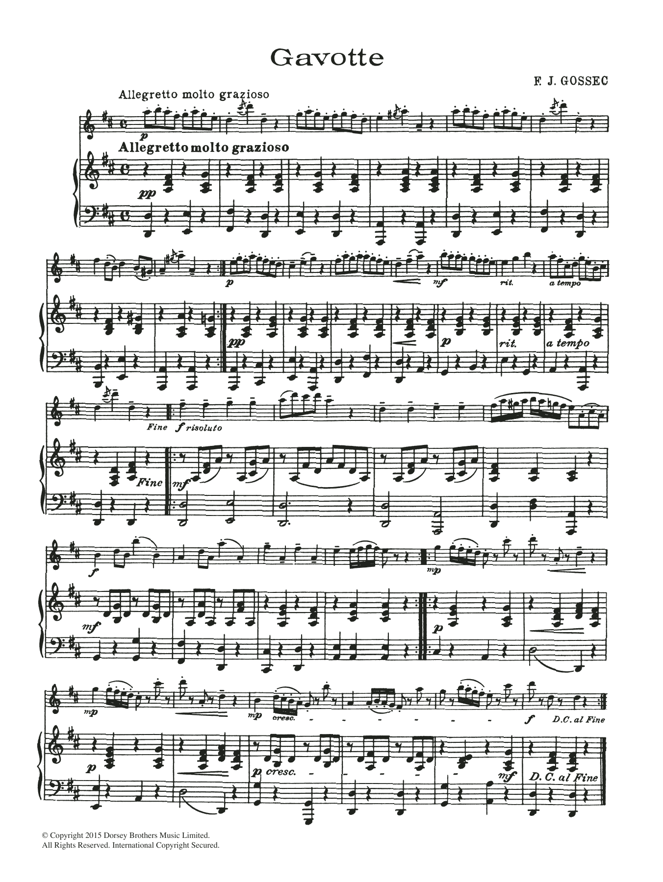 Product gallery: Page 1 of 1 Gavotte, Francois Gossec
