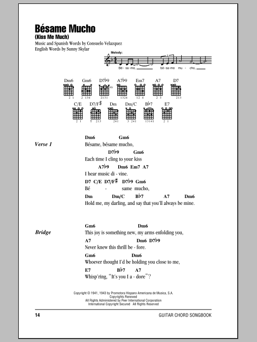 Produktgalerie: Seite 1 von 1 Besame Mucho (Kiss Me Much), Consuelo Velazquez, Gitarre