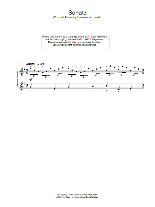 Product gallery: Page 1 of 1 Sonata In G Major, Domenico Scarlatti