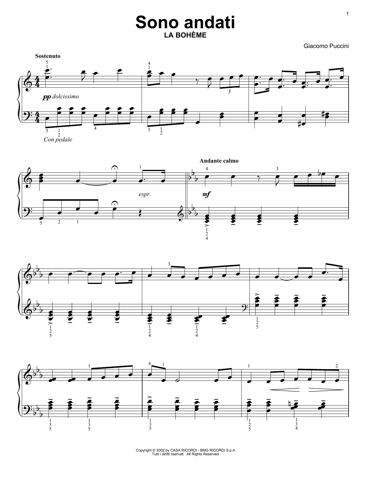 Produktgalerie: Seite 1 von 1 Sono andati, Giacomo Puccini, Klavier