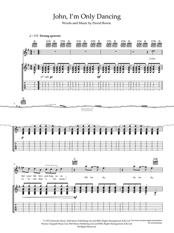 Produktgalerie: Seite 1 von 1 John, I'm Only Dancing, David Bowie, Gesang, Gitarre
