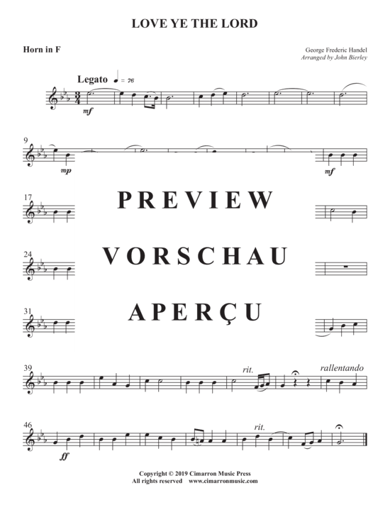 Produktgalerie: Seite 7 von 9 Love Ye The Lord , , (Blechbläser Quintett)