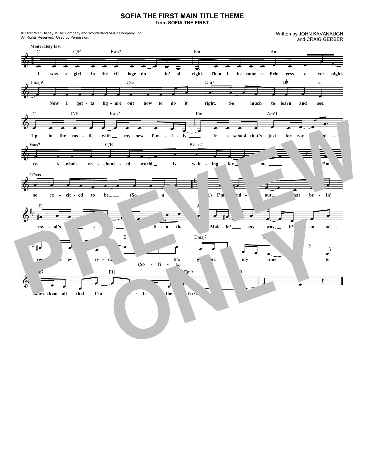 Product picture to: Sofia The First Main Title Theme