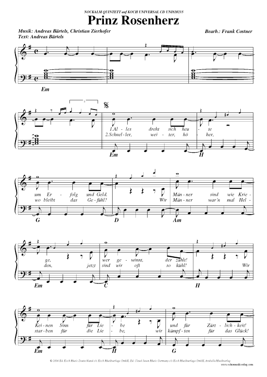 Produktbild zu: Prinz RosenherzNockalm Quintett
