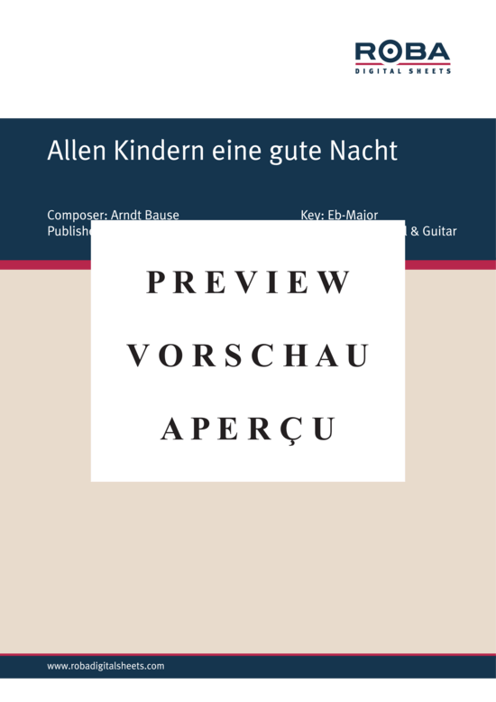 Product gallery: Page 2 of 4 Allen Kindern eine gute Nacht  , , Piano and Voice