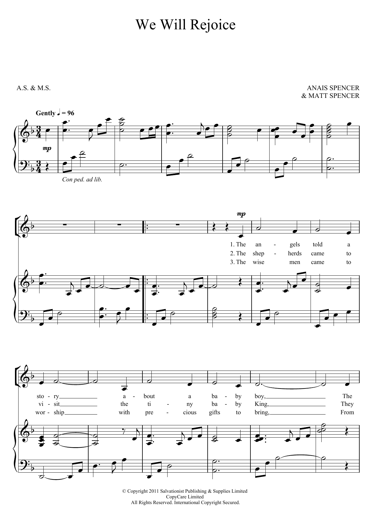 Produktgalerie: Seite 1 von 1 We Will Rejoice, The Salvation Army, Gesang, Gitarre, Klavier