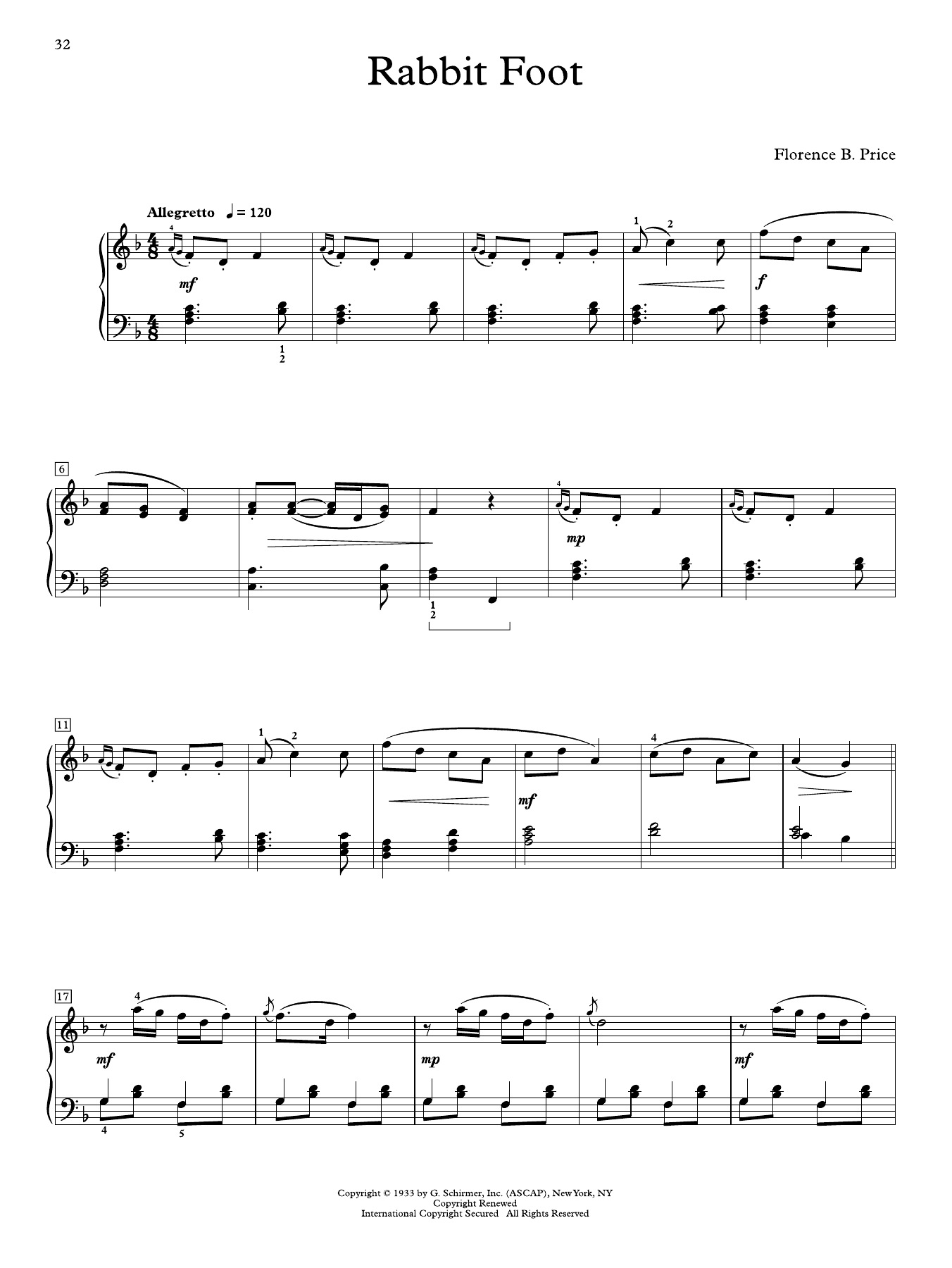 Produktgalerie: Seite 1 von 1 Rabbit Foot, Florence Price, Klavier